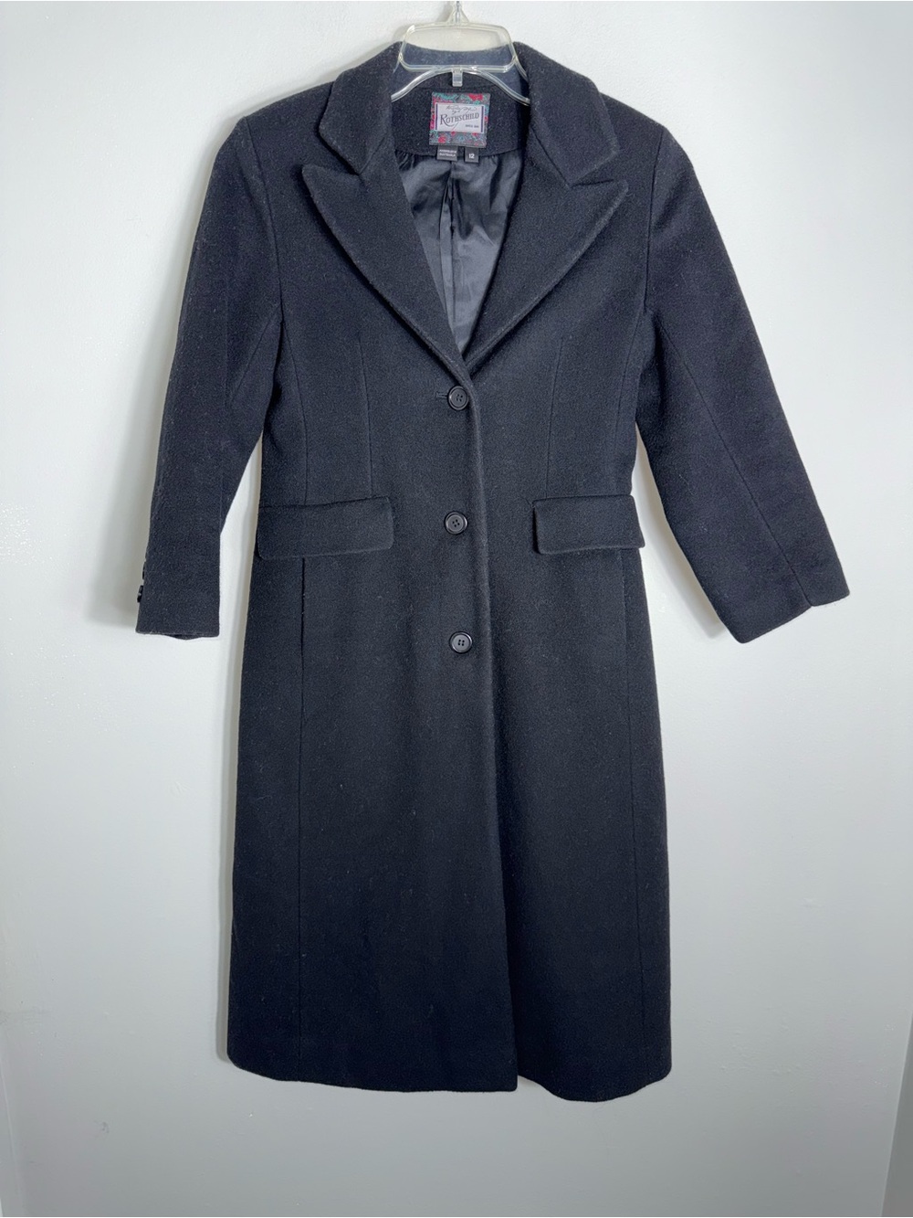 Vintage Rothschild Girl's Wool Coat-Black-Lined-Girls Size 12